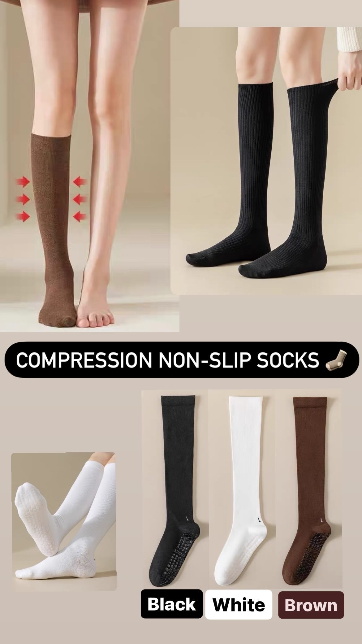 Compression Non-Slip Socks for Pregnancy & Postpartum